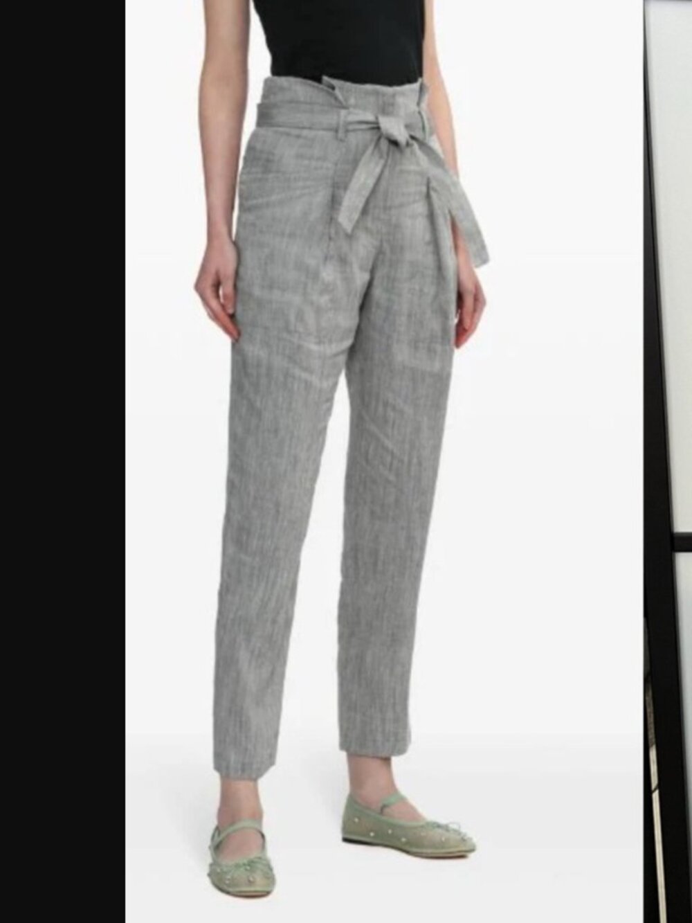 Express Paperbag Ankle High Rise Pants Sz 0R XS 0 Linen